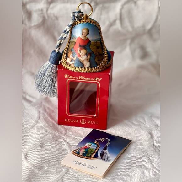 REUGE Musical Christmas Bell Ornament Christmas Tree Blue Original Box - Picture 1 of 7